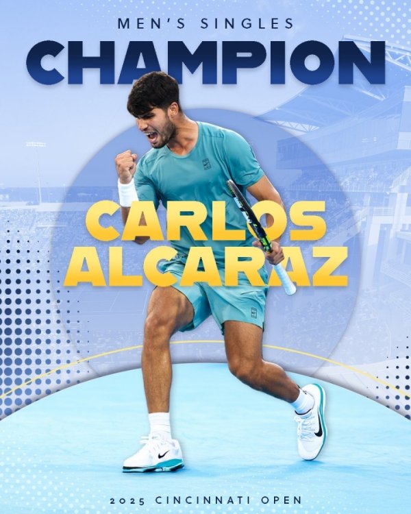 皇马官方社媒：祝颂阿尔卡拉斯又一次夺冠，祝愿辛纳早日康复