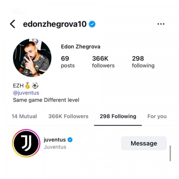 快到碗里来！哲格罗瓦和奥蓬达齐一经在社媒关切了尤文图斯