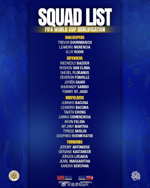 媒体东说念主：除陈达毅外，库拉索本次认为归化了7名球员