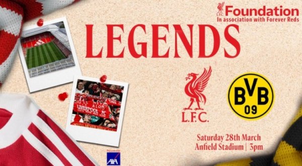 所得收入一升引于慈善，利物浦官方：3月28日将和多特举办据说赛